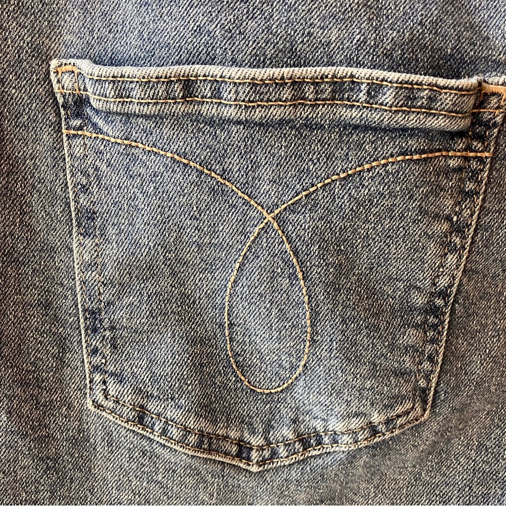 Calvin Klein‎ Classic Blue Denim Jeans Size 16 Y2K Straight Leg High Rise - Picture 13 of 15